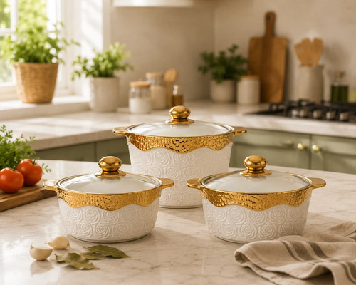Luxury 3pc white gold ceramic - luxury,