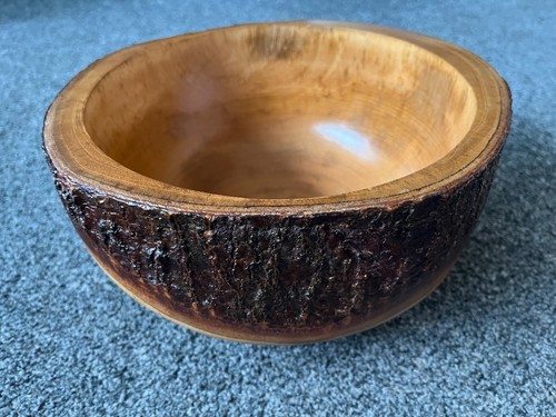 Large turned wooden - bowl, 10”