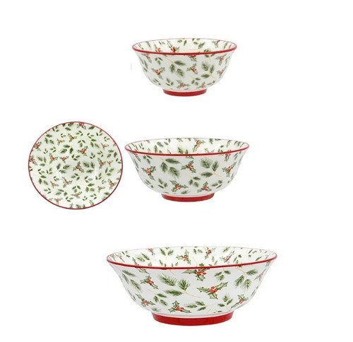 Ceramic xmas holly pasta - holly, snack