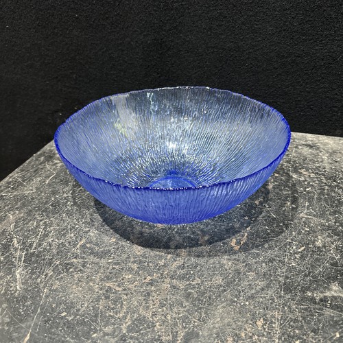 Large blue glass serving - serving, bowl