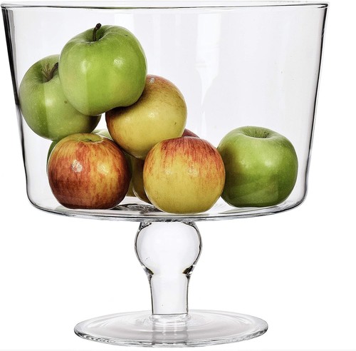 Large footed glass trifle - footed, bowl