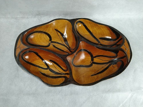 Large wooden bowl snack hand - wooden,