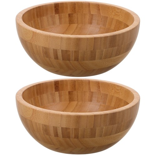 2pcs reusable wood salad bowls - 2pcs,